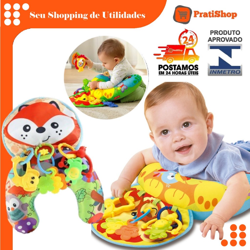 Almofada de atividades Almofada para Tummy Time com atividades Almofada ...