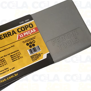 Kit Jogo Serra Copo 11 Peças Para Madeira, 19mm A 64mm - Fertak