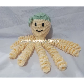 Polvo Amigurumi crochê terapêutico bebês 20cm
