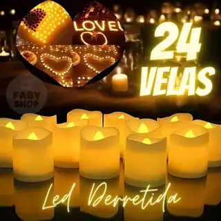 Kit 24 Velas Decorativas de Led Eletrônicas para Festa Decoração