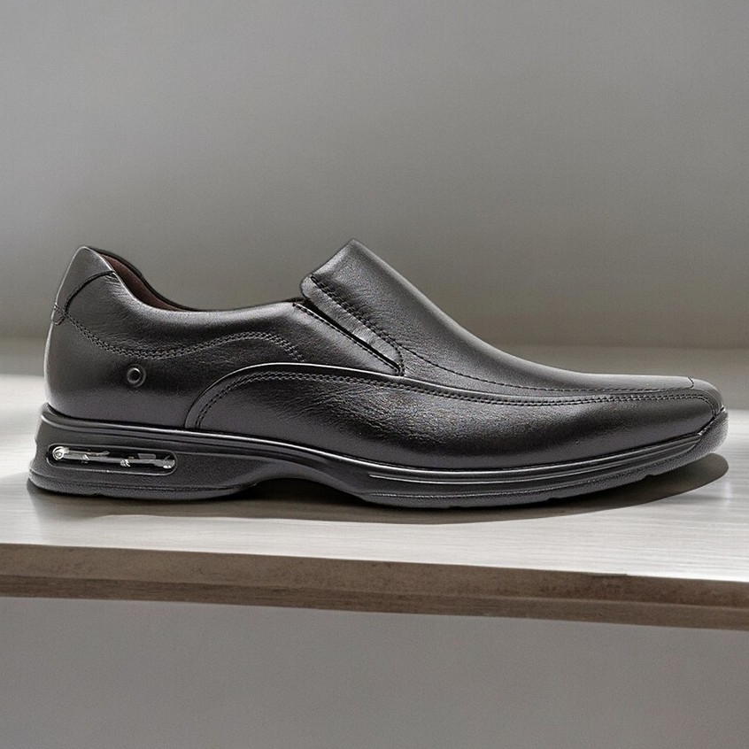 Discount sapato conforto couro democrata air full Best Sale Black