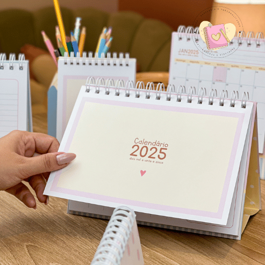 Calendário de Mesa Clean 2025 (A6 HORIZONTAL)