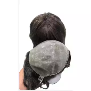PRÓTESE CAPILAR MICRO PELE NÓ DUPLO 30 % GRISALHO TAM 20X25CASTANHO ESCURO