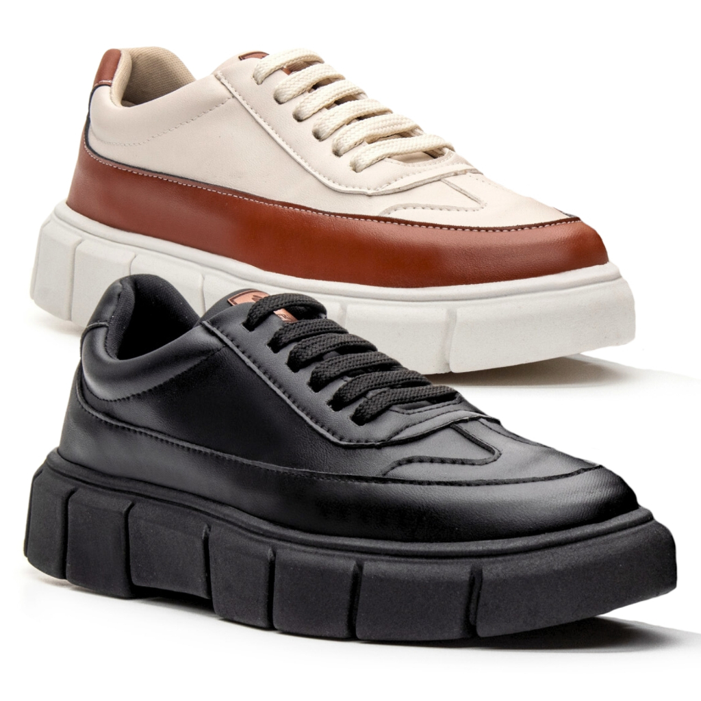 Kit 2 Pares Tenis Oversized Sneaker Masculino Casual Sola Alta ...