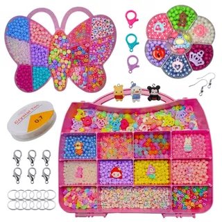 Kit de miçangas com mais de 6000 peças para fazer pulseiras, colares, anéis e todo tipo de acessório