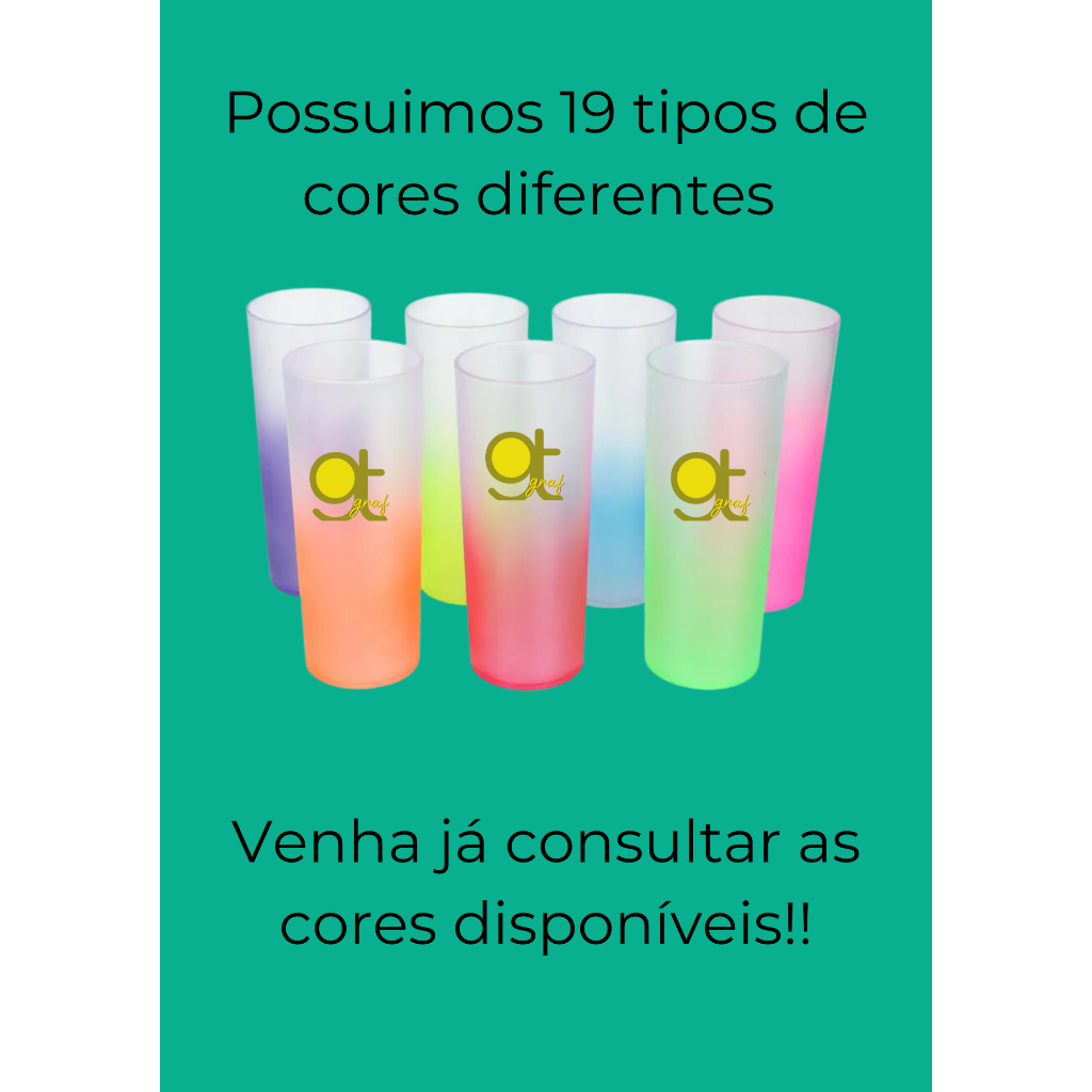 Kits Copos long Drink Jateado Degradê~Personalizados~ para Eventos, Festas e Aniversários Qualquer Estampa