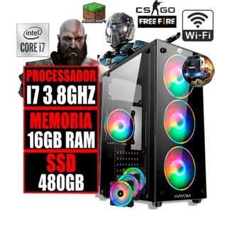Cpu Gamer Barato I7 16gb Ssd 480gb Wifi + Fonte + Gt 610 2gb + Nota Fiscal
