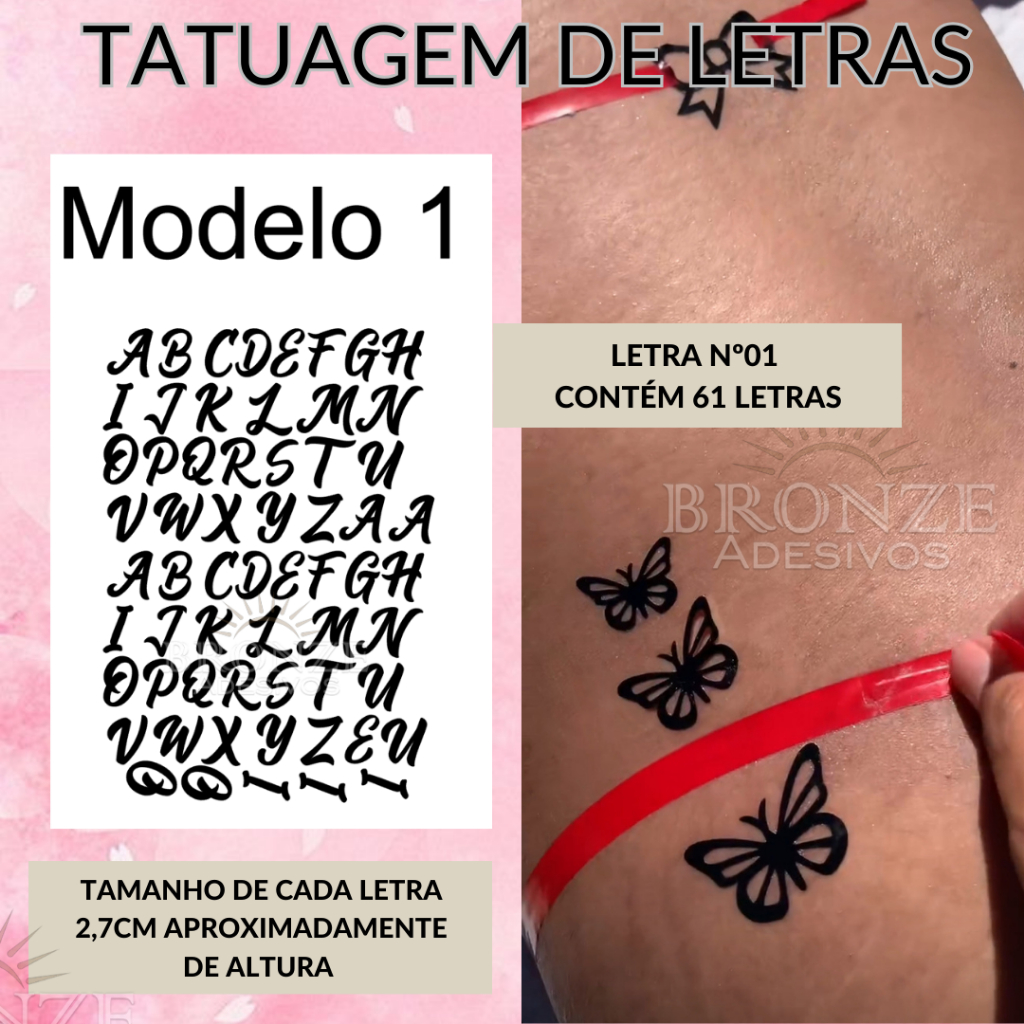 Tatuagem solar Letras - biquini de fita - Bronze - Tatuagem para  bronzeamento solar | Shopee Brasil