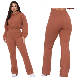 Conjunto Cropped Anaruga Moda Gringa Com Calça Pantalona