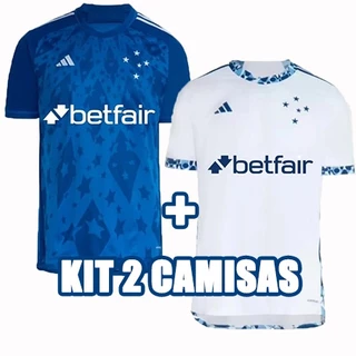 Kit com 2 camisas do Cruzeiro AZUL + BRANCA 24/25