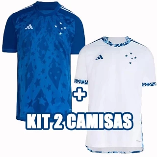 Kit com 2 camisa do Cruzeiro Azul + Branca 24/25 [PREMIUM]