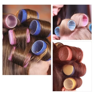 Kit 8 Bobs Grandes Cabelo Velcro Modeladores + 8 Prendedores,DIY Styling Tools tamanho unico 6.2x3.2cm