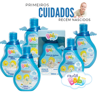 kit Shampoo + Condicionador + sabonete Líquido + colônia + Hidratante + Óleo Infantil - Muriel Baby Menino 100ml em Oferta na Shopee