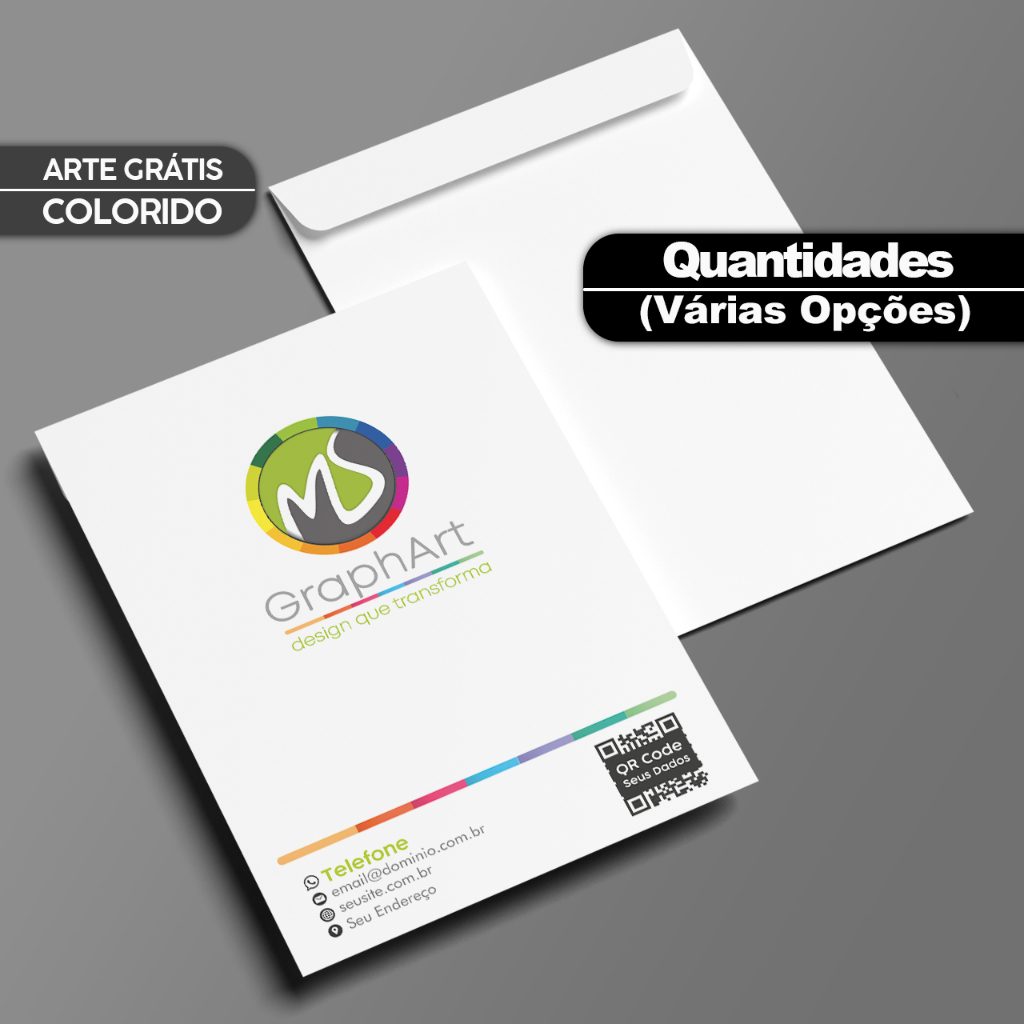 Envelopes Personalizados A4 - Arte Grátis - Papel Offset 90g. (Variação ...