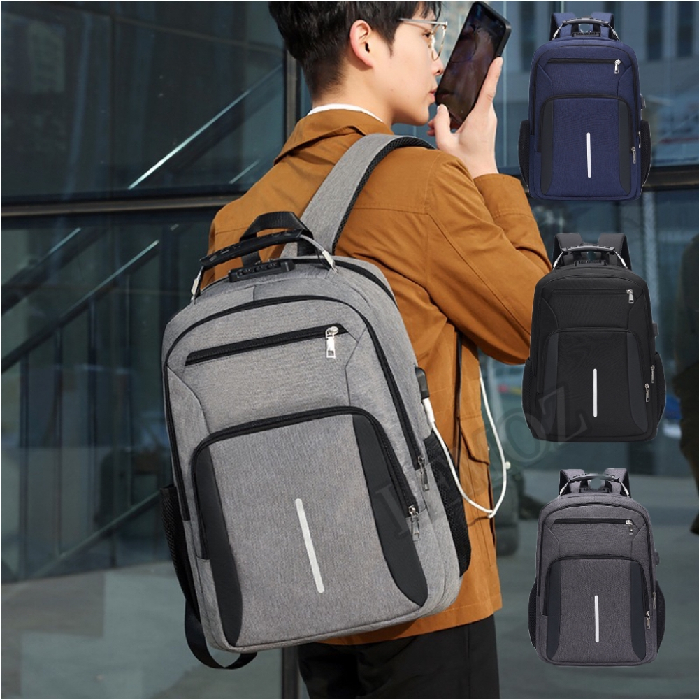 Mochila masculina Para Notebook Moda grande com usb