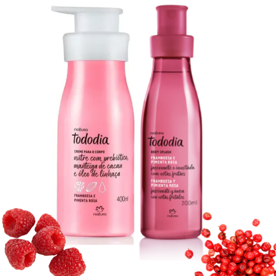 Kit Framboesa e Pimenta Rosa Creme Hidratante + Body Splash Natura ...