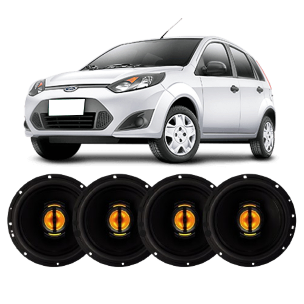 Kit 4 Alto Falante Porta Dianteiro e Traseiro 220w rms Par Ford Fiesta Todos
