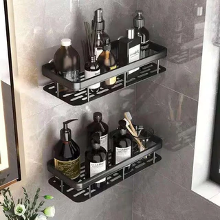 KIT 2 Suporte de Banheiro Prateleira Organizadora Porta Shampoo Sem Furo Alumínio