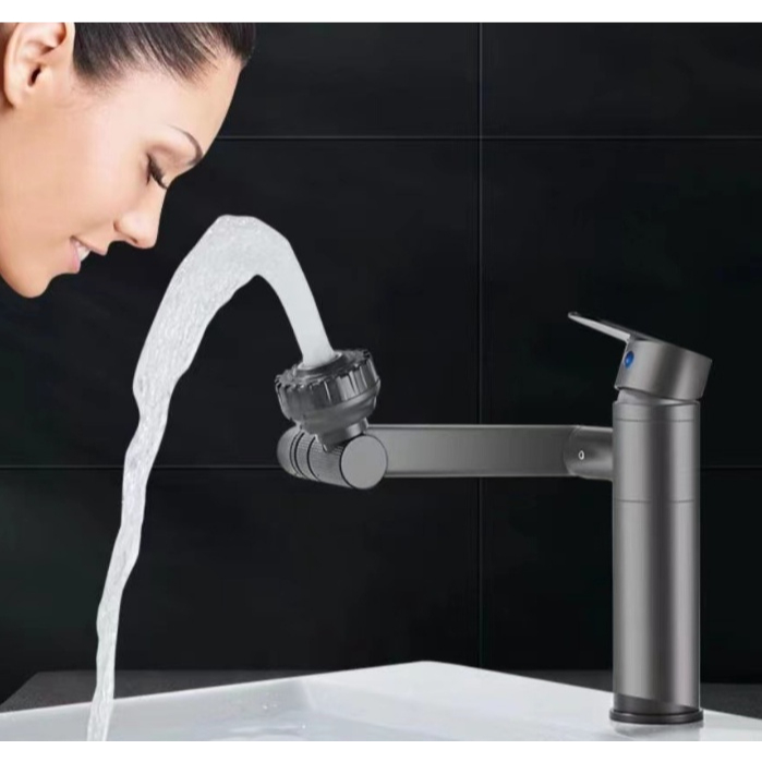 Torneira Para Lavatório Rotativa de Pia de Banheiro Giratória 1080° Misturador Torneira de Água à Prova de Respingos Cabeça de Chuveiro Aeradores