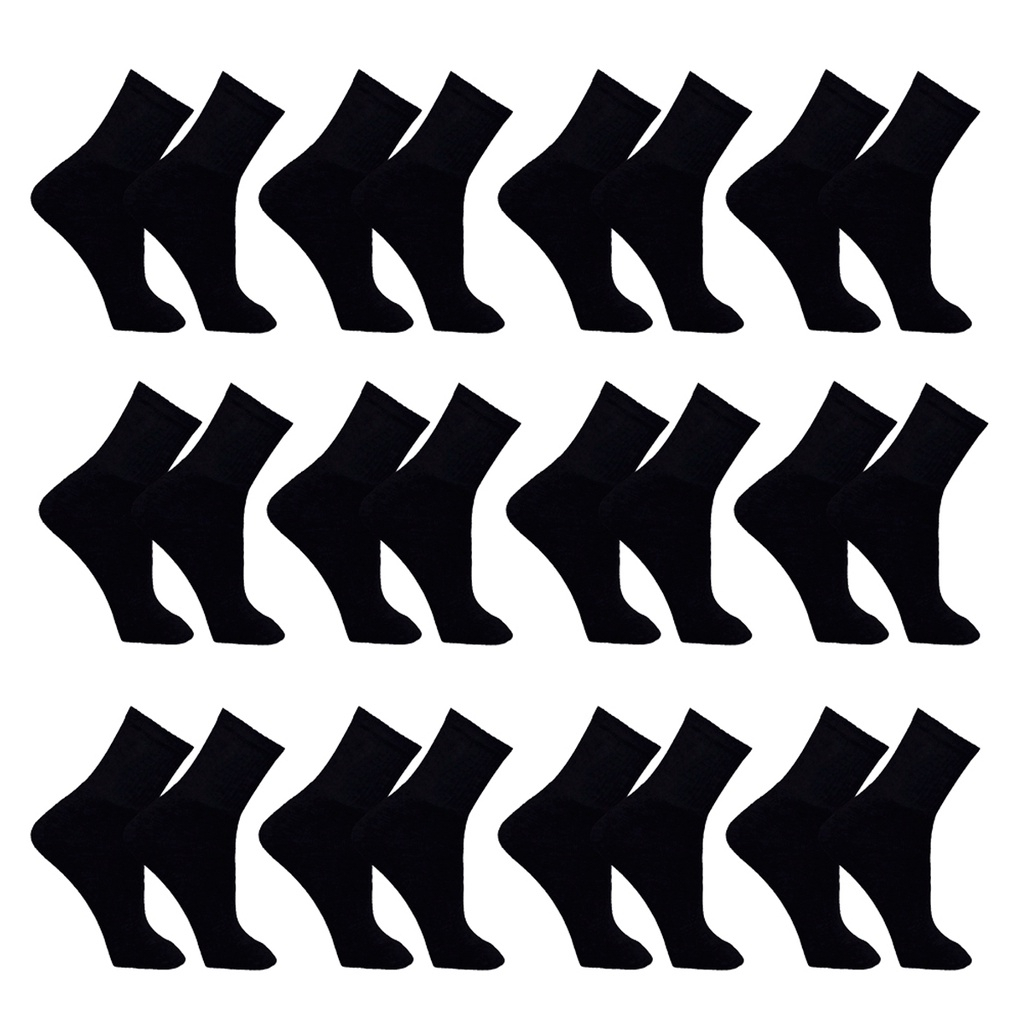Meia Masculina Kit 30 Pares Cano Alto Longo Sport Preta Confortável Macia