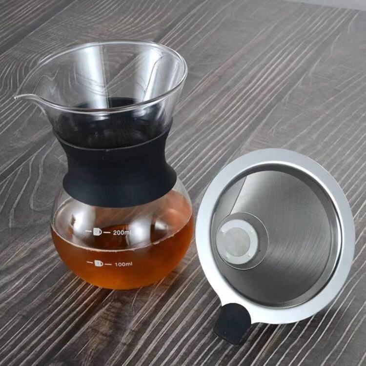Cafeteira De Vidro E Coador De Café 200ml