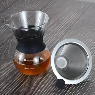 Cafeteira De Vidro E Coador De Café 200ml
