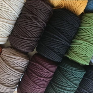 500g corda cordão de algodão trançado 4mm sem alma, rende aprox 70m, ideal para artesanato, confecção de roupas e acessórios, perfeito para iniciantes no macramê