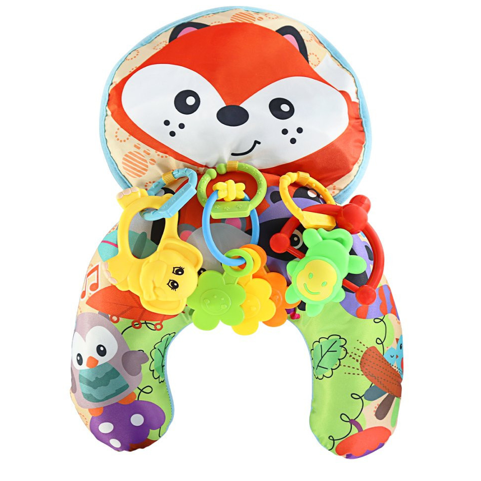 Almofada Conforto Brinquedo Interativo Educativo Infantil Almofadinha Macia c/ Chocalhos Coloridos p/ Bebe Menina Menino