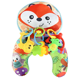 Almofada Conforto Brinquedo Interativo Educativo Infantil Almofadinha Macia c/ Chocalhos Coloridos p/ Bebe Menina Menino