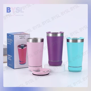 16OZ Copo Térmico 473ml Copo Térmico Caixa de Som Bluetooth 2 em 1 Abridor De Garrafa Led Café Vinho Chimarrao Aço Inoxidável