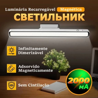 Luminária De Mesa Recarregável Magnética Touch Sem Fio Portátil Rotativa 90° Luminária Para Estudo Luz De Leitura Para Livro