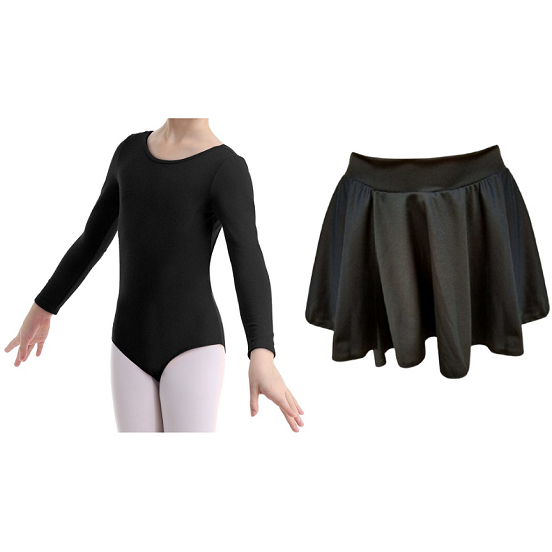 Kit Collant Ballet Manga Longa e Saia Cós - Roupa Balé Infantil ...