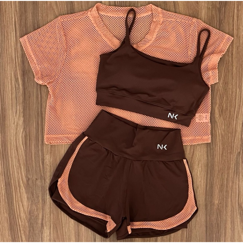 Conjunto fitness short duplo pecas Shopee Brasil