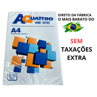 Papel Sulfite A4 Resma Pacote 500 Folhas Branco Aquattro Barato
