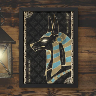 Quadro decorativo - Deus Anúbis - Yinepu - Anpu - Anubis - Mitologia egípcia - Kemetismo - Wicca - Pagão - Paganismo - Esotérico