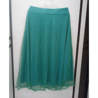 SAIA LONGA MALHA COM TULE ELEGANTE CASUAL FEMININA EVANGÉLICA - 2 CAMADAS