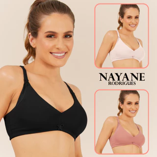 Sutiã de Amamentação com Bojo Removível Nayane Rodrigues Alça Ajustável Abertura Click Confortável em Oferta na Shopee