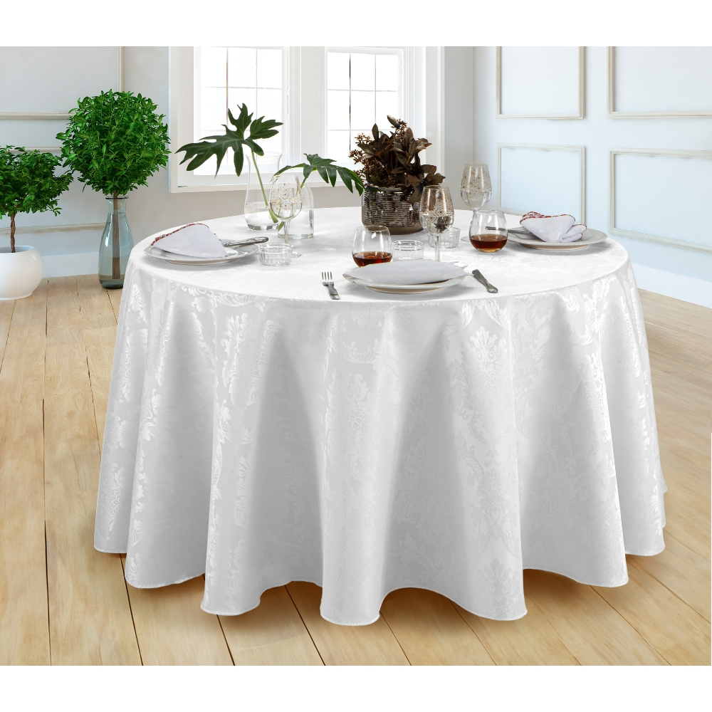 Kit com 10 Toalhas De Mesa Jacquard Redonda Gigante Buffet 2,80m Ø Para Casamento Formatura Festas