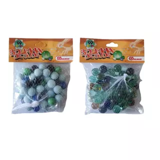 Kit Bolinha De Gude Vidro Brinquedo Decoração Pacote 50 Unidades
