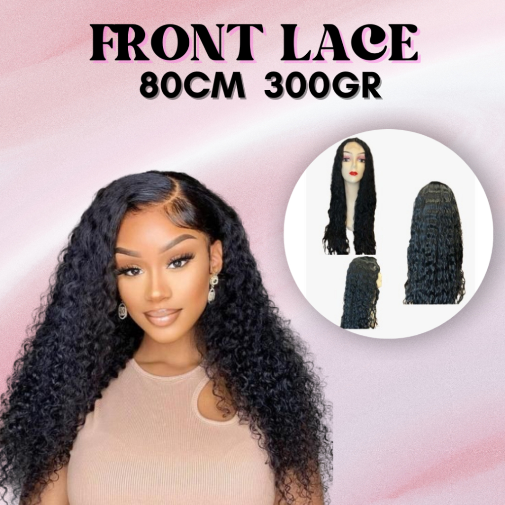 PERUCA FRONT LACE FRISADA REPARTICAO LIVRE 80CM 300GR Shopee Brasil