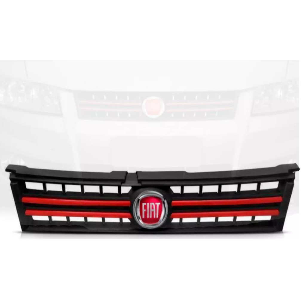 Grade Parachoque Stilo Friso Vermelho 2007 2008 2009 2010 2011 2012