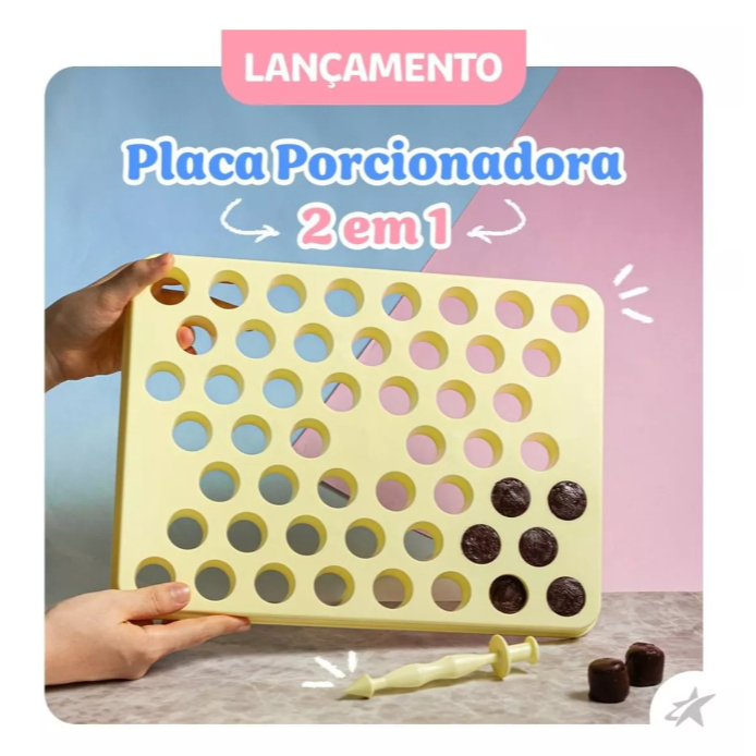 Placa Porcionadora de Doces 15g Amarela Com 50 Cavidades - Blue Star