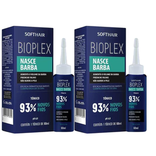 Tônico Nasce Barba Bioplex 60ml SoftHair 2 Unidades