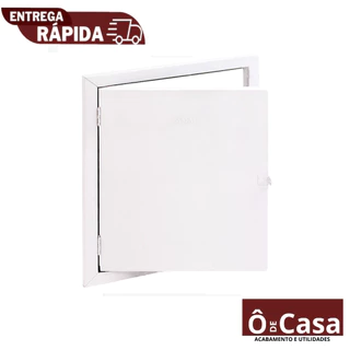 porta alçapão branco liso aço abrigo acesso portinhola casa telhado sótão 50 x 60