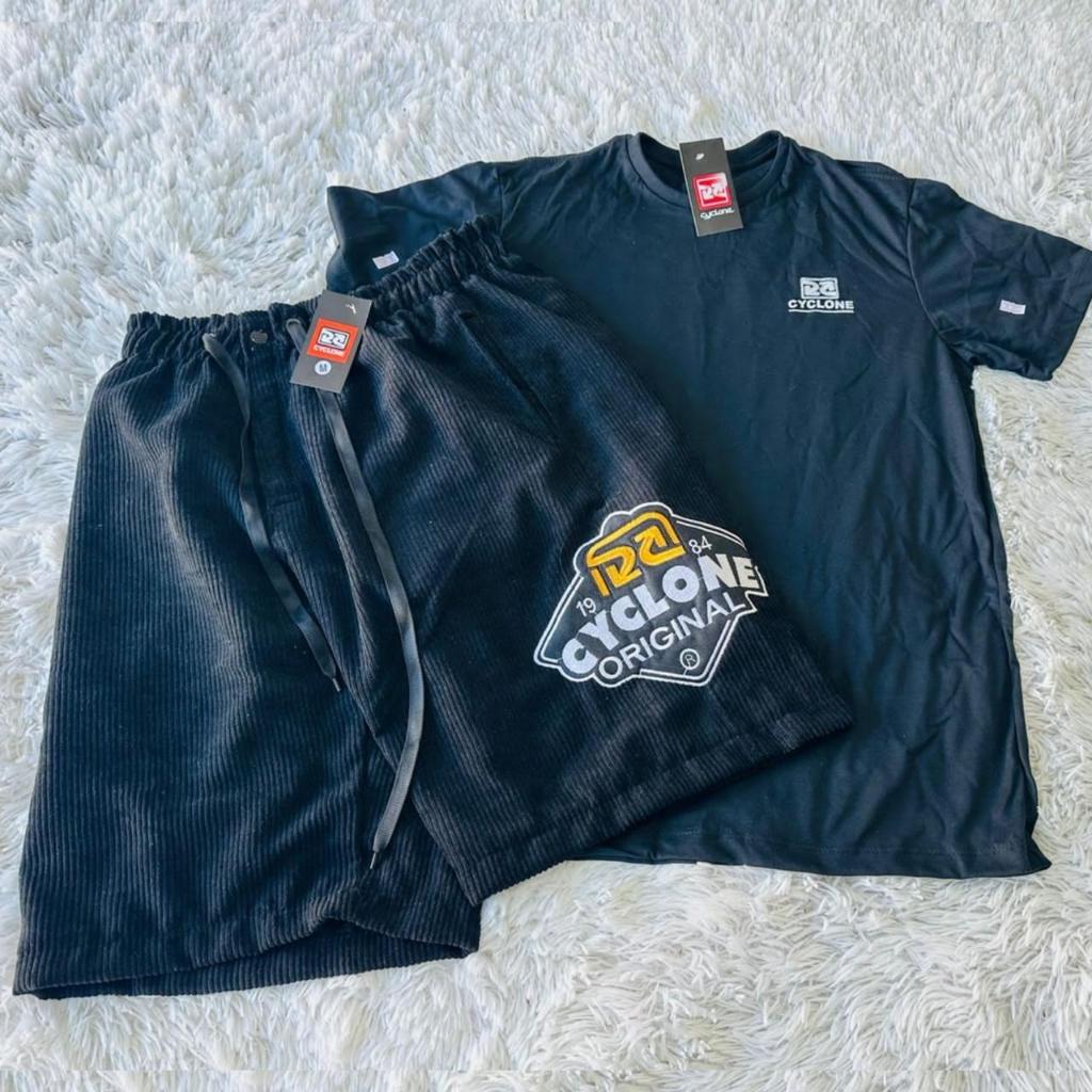 Kit camiseta Cyclone e Bermuda de Veludo Black | Shopee Brasil
