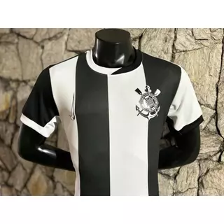 Camisa Branca e Preta do Corinthians - Estampa em Plastigel e Silicone!