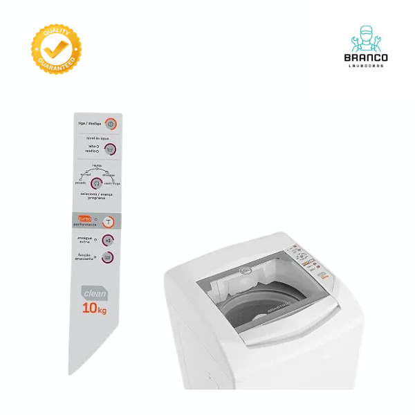 Adesivo Painel Lavadora Brastemp Bwc10 Turbo Clean 10kg - Cinza