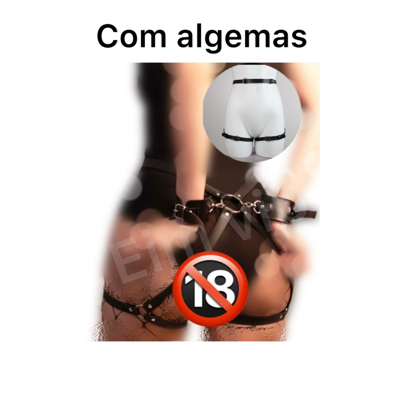 Harness Power com algemas em couro sintetico