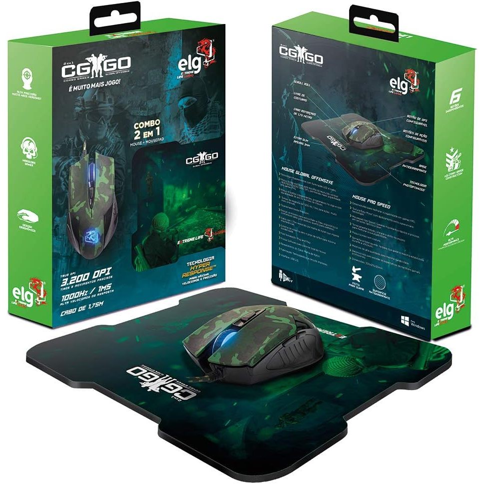 Mouse Gamer e Mousepad Speed Cs go Personalizado alto desempenho ...