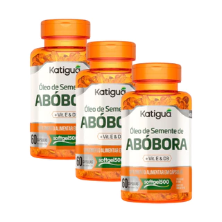 Kit 3 Oleo De Semente Abobora + Vitamina D + Vitamina E 500MG 60CAPS